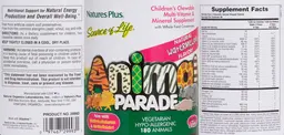 Label for Children's Chewable Multi-Vitamin & Mineral Supplement Natural Watermelon Flavor!