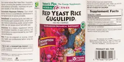 Label for Red Yeast Rice Gugulipid