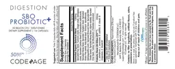 Label for SBO Probiotic+ 50 Billion CFU