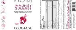 Label for Immunity Gummies Raspberry Flavor