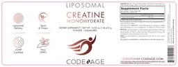 Label for Creatine Monohydrate Powder Unflavored