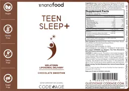 Label for Teen Sleep + Chocolate Smoothie