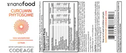 Label for Curcumin Phytosome 1000 mg Citrus