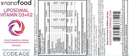 Label for Liposomal Vitamin D3+K2 Orange