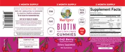 Label for Biotin Gummies Goji Berry