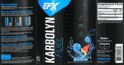 Label for Karbolyn Fuel Blue Razz Watermelon