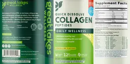 Label for Quick Dissolve Collagen Peptides Lemon + Lime Flavored