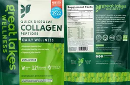 Label for Quick Dissolve Collagen Peptides Unflavored