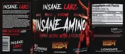 Label for Insane Amino Hellboy Blue Raspberry
