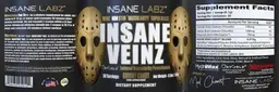 Label for Insane Veinz OxyGold Gummy Candy