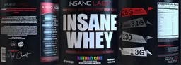 Label for Insane Whey Birthday Cake
