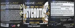 Label for Psychotic Gold Cherry Bomb