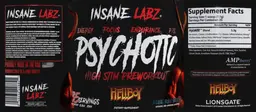 Label for Psychotic Hellboy Blue Raspberry