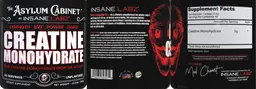 Label for Creatine Monohydrate Unflavored