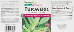 Label for Turmeric 400 mg