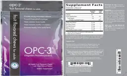 Label for OPC-3 Fruit Flavored Chews