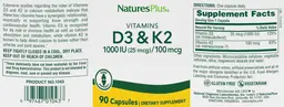 Vitamins D3 1000 IU (25 mcg) & K2 100 mc