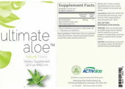 Label for Ultimate Aloe Natural Flavor