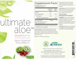 Label for Ultimate Aloe Strawberry + Kiwi