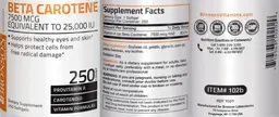 Label for Beta Carotene 7500 mcg