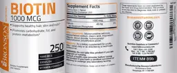 Label for Biotin 1000 mcg