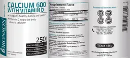 Label for Calcium 600 With Vitamin D