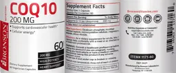Label for CoQ10 200 mg