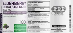 Label for Elderberry Extra Strength 3000 mg