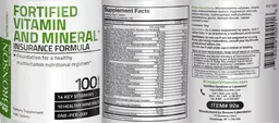 Label for Fortified Vitamin and Mineral Insurance Formula