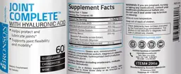 Label for Joint Complete with Hyaluronic Acid