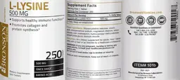 Label for L-Lysine 500 mg