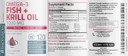 Label for Omega-3 Fish + Krill Oil 1000 mg