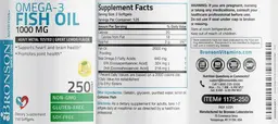 Label for Omega-3 Fish Oil 1000 mg Great Lemon Flavor