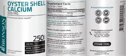 Label for Oyster Shell Calcium 500 mg