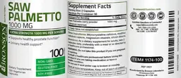 Label for Saw Palmetto 1000 mg