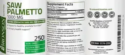 Label for Saw Palmetto 1000 mg
