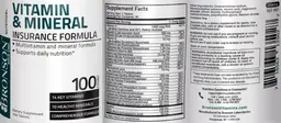 Label for Vitamin & Mineral Insurance Formula