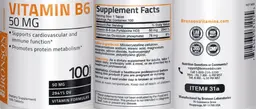Label for Vitamin B6 50 mg