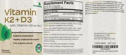 Label for Vitamin K2 + D3