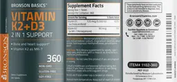 Label for Vitamin K2+D3