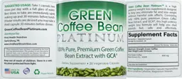 Label for Green Coffee Bean Platinum