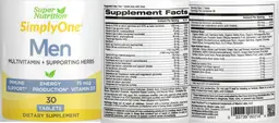 Label for Men Multivitamin + Supporting Herbs