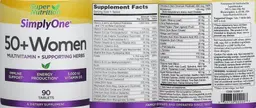 Label for 50+ Women Multivitamin + Supporting Herbs