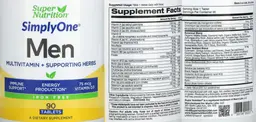 Label for Men Multivitamin + Supporting Herbs Iron Free