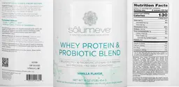 Label for Whey Protein & Probiotic Blend Vanilla Flavor