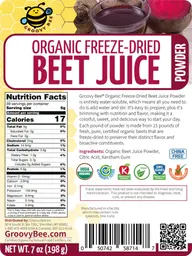 Label for Organic Freeze-Dried Beet Juice Powder