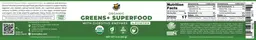 Label for Organic Greens+ Superfood Powder
