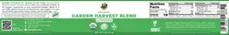 Label for Organic Garden Harvest Blend Powder