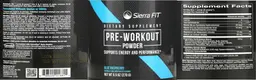 Label for Pre-Workout Powder Blue Raspberry