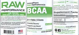 Label for BCAA Unflavored